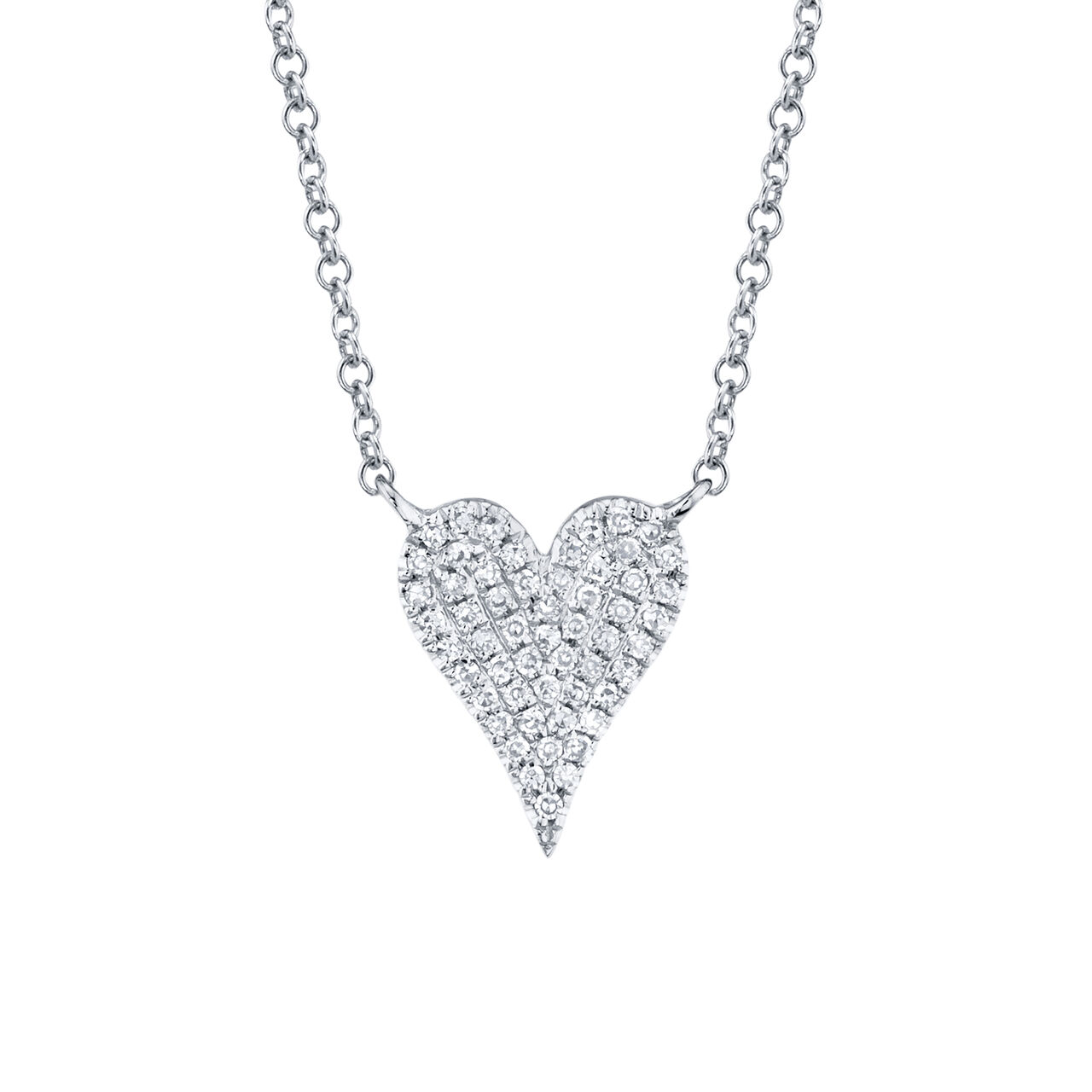White Gold Heart Pendant with Diamond Pav&eacute; image number 0